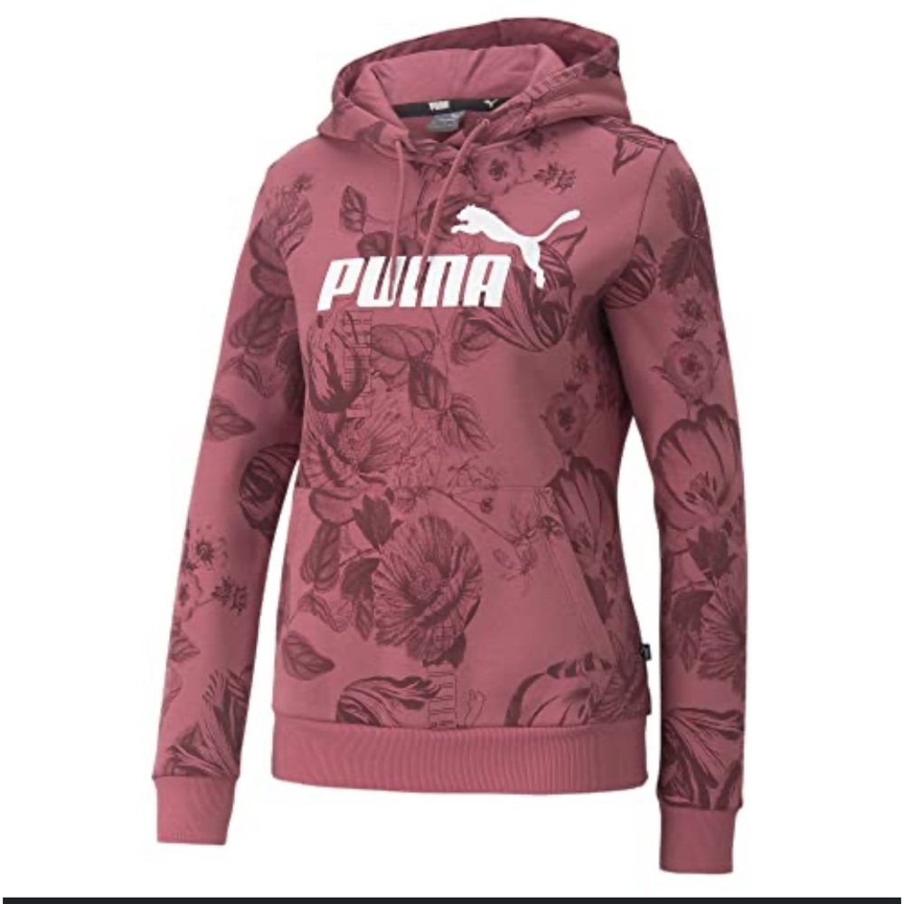 Puma women’s essentials flowers all over print hoodie